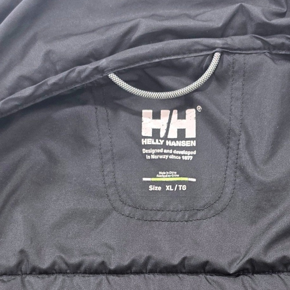 Helly Hansen Hybrid Puffer Jacket Herringbone Quilted Funnel Neck Black Women L - Picture 4 of 16